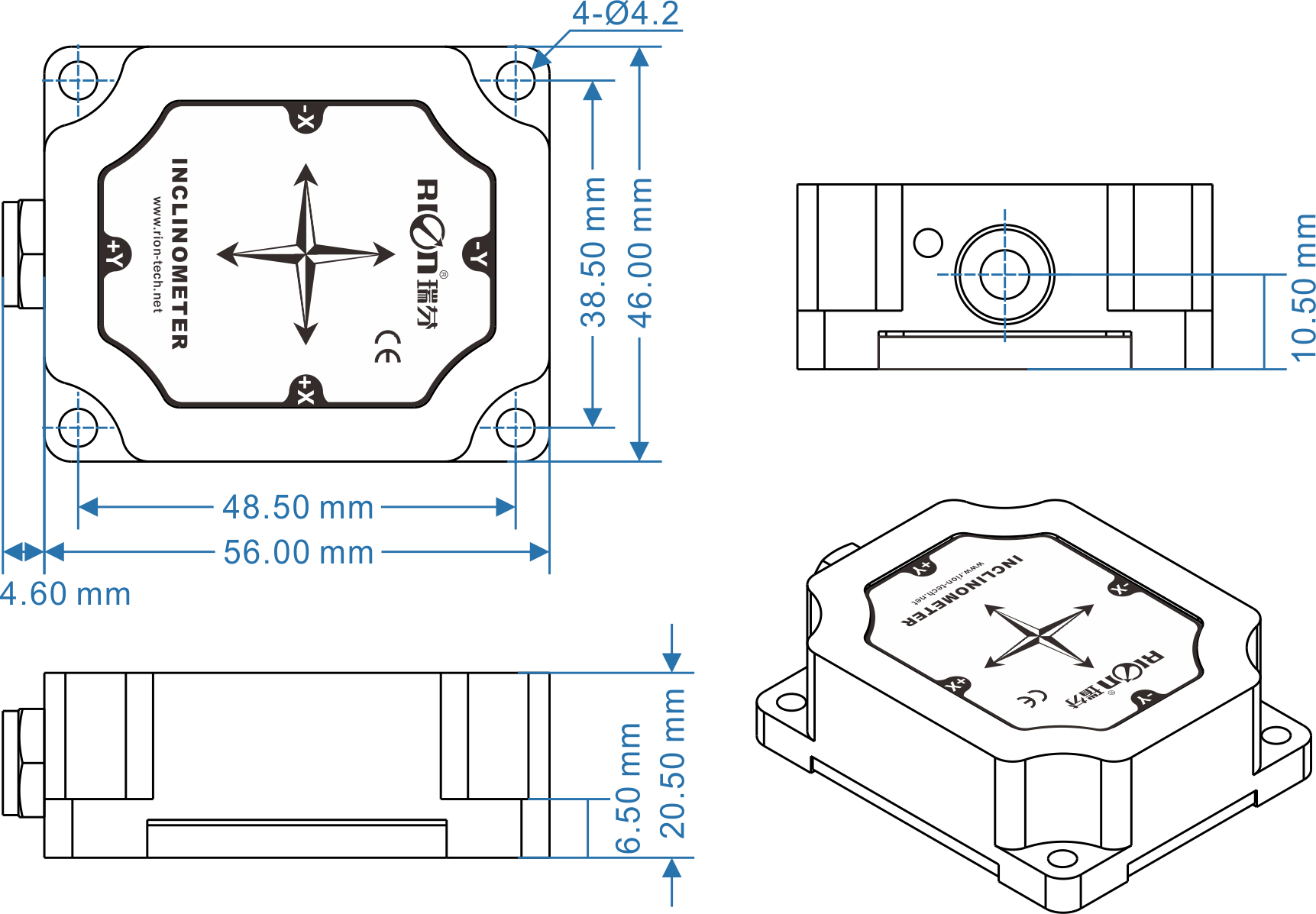 Inclinomètre mono-axe - DMI810 - SHENZHEN RION TECHNOLOGY CO.,LTD